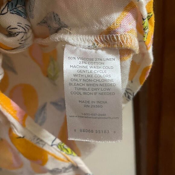 Women's Linen Blend Fruit Pear Print Shirt Size M - Picture 4 of 4